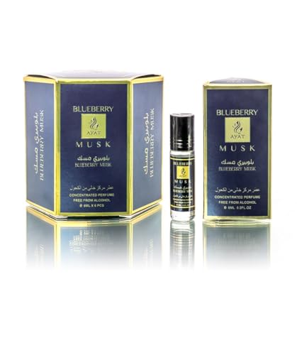 AYAT PERFUMES - 6 x 6 ml – Duftöl für Männer & Frauen – lang anhaltend und komfortabel (Blueberry Musk) von AYAT PERFUMES