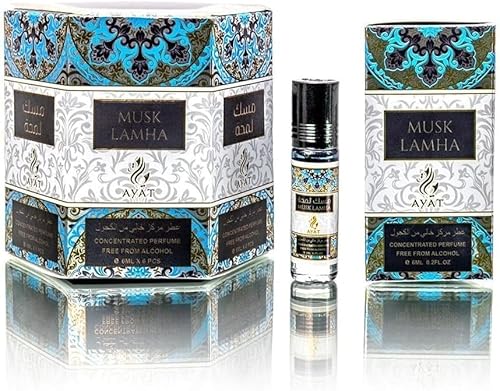 AYAT PERFUMES - 6 x 6 ml – Duftöl für Männer & Frauen – lang anhaltend und komfortabel (Musk Lamha) von AYAT PERFUMES