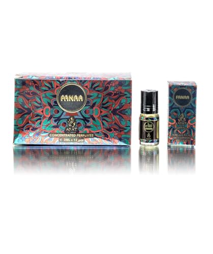 AYAT PERFUMES Parfüm Halal & Vegan, 3 ml, 100 % arabischer Duft, Öl für Männer und Frauen, 3 ml x 12 Stück (Fanaa) von AYAT PERFUMES