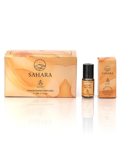 AYAT PERFUMES Parfüm Halal & Vegan, 3 ml, 100 % arabischer Duft, Öl für Männer und Frauen, 3 ml x 12 Stück (Sahara) von AYAT PERFUMES