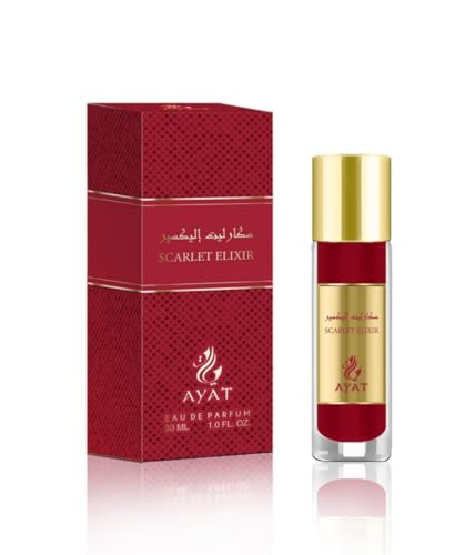 AYAT PERFUMES Eau de Parfum Oriental Moschus, 30 ml, arabische Mini-Fläschchen, für Damen & Herren, originelles Geschenk, hergestellt in Dubai (Scarlet Elixir) von AYAT PERFUMES