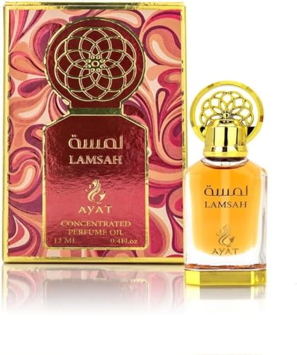 Ayat Perfumes - Parfümöl 12ml - Parfüm-Extrakt ohne Alkohol, hochwertiger Moschus, Unisex, Orientalisch, Arabisch, Oud, Natürlich, Amber, Dubai Duft (Lamsah 12ml) von AYAT PERFUMES
