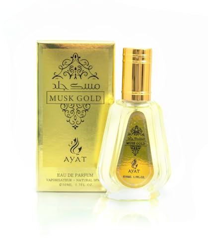 Eau de Parfum Arab Spray 50 ml Für Frauen Hergestellt in Dubai Duftnote Oriantal (Musk Gold) von AYAT PERFUMES