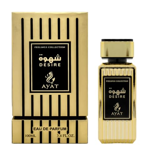 Feelings Eau de Parfum Ayat Perfumes, 100 ml, hergestellt in Dubai, mit Noten von Mandarine, Vanille, Moschus und Holz, orientalisch, perfekt für Damen und Herren (Desire) von AYAT PERFUMES