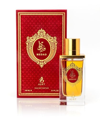 Eau de Parfum MEDAD 100 ml von Ayat Perfumes – Duft: Dubai – Duft: Pfirsich, Orangenblüte, Zimt, für Damen und Herren von AYAT PERFUMES