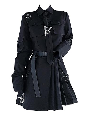 AYAZER Frühling Harajuku Streetwear Zweiteiliges Kleid Frühling Übergroße 4XL Punk Kette Band Rock Damen 2-teiliges Set Damenkleidung-2 Stück-M von AYAZER