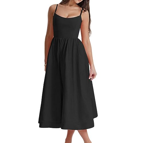 Damen A-Linie Midi-Kleid, Sommer-Abend-Set, schickes, Elegantes, ärmelloses, rückenfreies Kleid, sexy Club-Streetwear-bM von AYAZER