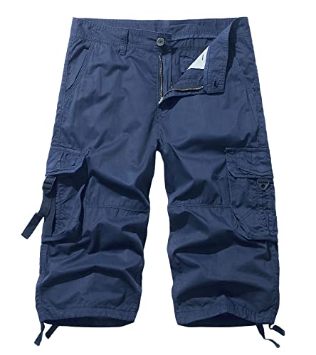 AYG Cargo 3/4 Hose Herren Bermuda Cargo Shorts Vintage Männer Capri Kurze Sommerhosen von AYG