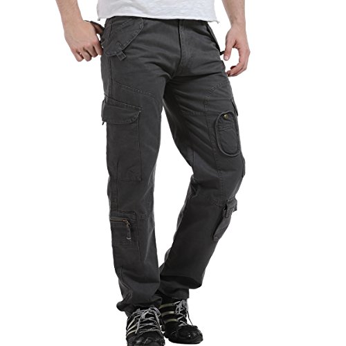 AYG Cargo Hose Herren Mens Cargo Pants(Dark Gray,33) von AYG