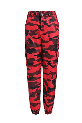 AYG Damen Hosen Camouflage Jogginghose Sporthose Workwear Uniform Combat Cargo Relaxed-Fit Multi Taschen Freizeithose Military Camo Hosen von AYG