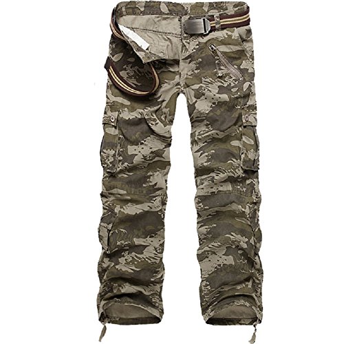 AYG Herren Cargo Hose Camouflage Freizeit Militär Hose(Wave Camo,29) von AYG