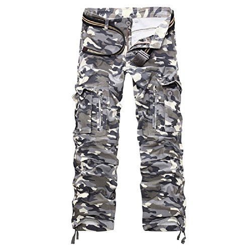 AYG Herren Cargo Hose Camouflage Trousers(Gray camo,33) von AYG