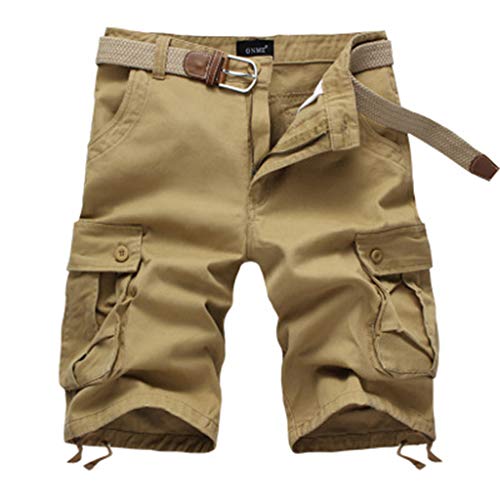 AYG Herren Cargo Shorts Bermuda Shorts Männer Militär Tarnung Hose Kurze Cargo Short Waist 29-44 von AYG