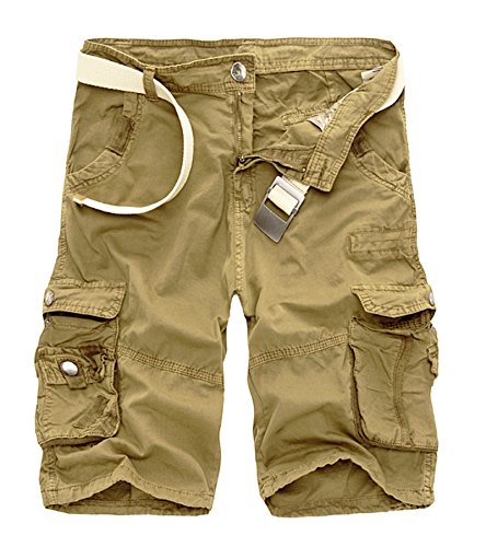 AYG Kurze Hose Herren Cargo Shorts Bermudas Schwarz Shorts Baumwolle Militär 29-40 von AYG