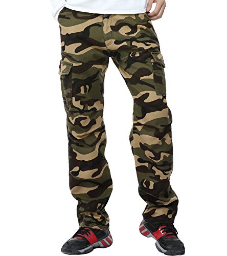 AYG Velour Hose Warm Herren Cargo Pants(army green camo,40) von AYG