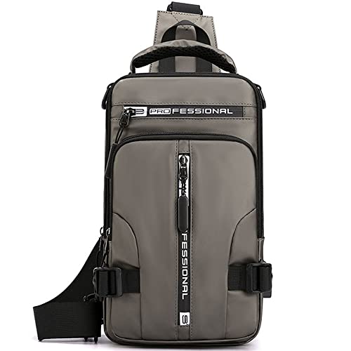 AYGCI Sling Bag Herren Brusttasche Umhängetasche Herren Crossbody Rucksack mit Verstellbarem Crossbag Wasserdicht Sling Bag Rucksack Damen Herren mit USB Ladeanschluss für Arbeit Reisen Radfahren von AYGCI