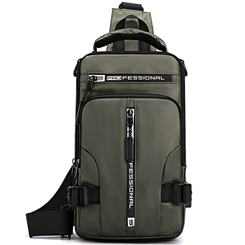 AYGCI Sling Bag Herren Brusttasche Umhängetasche Herren Crossbody Rucksack mit Verstellbarem Crossbag Wasserdicht Sling Bag Rucksack Damen Herren mit USB Ladeanschluss für Arbeit Reisen Radfahren von AYGCI