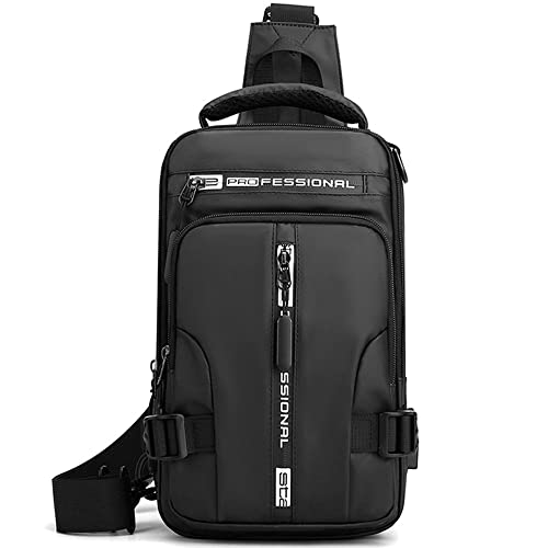 AYGCI Sling Bag Herren Brusttasche Umhängetasche Herren Crossbody Rucksack mit Verstellbarem Crossbag Wasserdicht Sling Bag Rucksack Damen Herren mit USB Ladeanschluss für Arbeit Reisen Radfahren von AYGCI