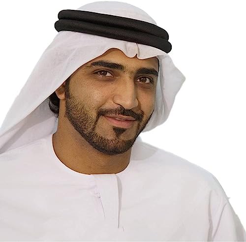 AYIDBE Shemagh Arabischer Schal für Herren Kaffiyeh aus dem Nahen Osten klassischer Turban Hijab Muslim mit Kopfband Bequem Wüstenschal Bandana Kopfbedeckung Atmungsaktiv, Weiß + Stirnband von AYIDBE