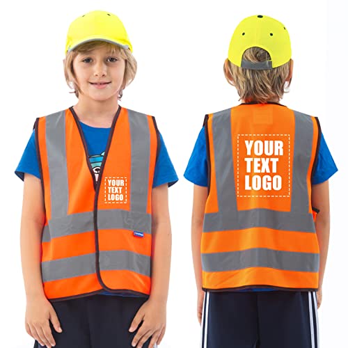 AYKRM Personalisierte bedruckbare warnweste kinder 10-14 jahre Sicherheitsweste Schutz für Jungs Mädchen von AYKRM