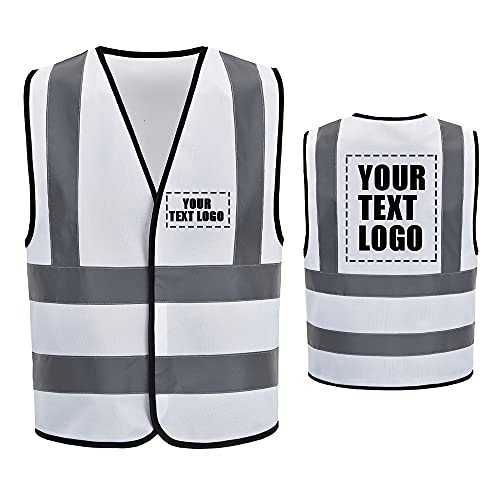 AYKRM Weiße Hi-Vis-Weste für Damen XXL Reflektierende Weste Hohe Sichtbarkeit Hi-Viz-Vis-Executive Weste von AYKRM