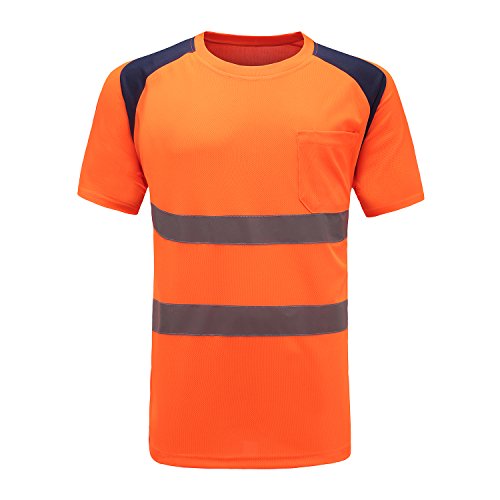 Profi Warnschutz T-Shirt Kurzarm Arbeitsshirt Orange Kurzarmshirt Warnshirt Arbeitshemd Warnschutz t Shirt Herren von AYKRM