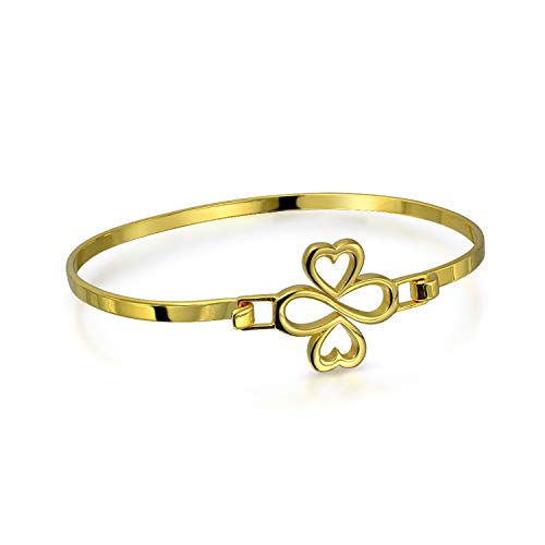 Bling Jewelry 14 Karat Vergoldetes .925 Sterling Silber Ayllu Amulett Talisman Herz Unendlichkeits Klee Armband - Liebe Glück Einheit Inspirierend Für Frauen Teenager von Bling Jewelry