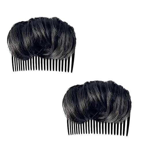 2 Stück Volumen-Haar-Basis, Haar-Accessoires Bump It Up Frisur-Clip-Dutt-Maker für Frauen, Volumen-Einsatz Haar-Bump-Up-Werkzeug für Kurzes Langes Haar DIY (Schwarz) von AYNEFY