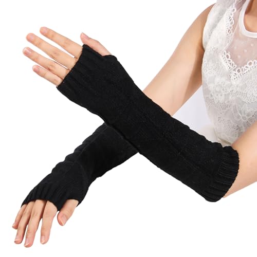 AYNKH 1 Paar Armstulpen Damen, Fingerlose Handstulpen, Pulswärmer, Lange Fingerlose Handwärmer, Herbst Winter Gestrickte Armstulpen, Mode-Armstulpen Einzeln, Frauengeschenk von AYNKH