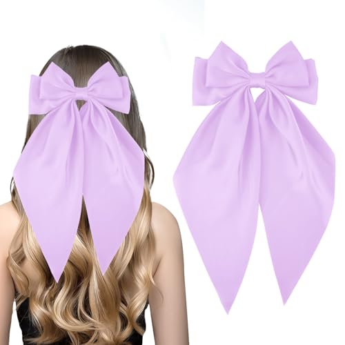 AYNKH 1 Stück solide große Schleife Satin Haarspange Damen Große Schleife Haarspangen Schleife Französische Haarspangen mit langem Band für Frauen Mädchen für den täglichen Anzug, Performance Ball, von AYNKH