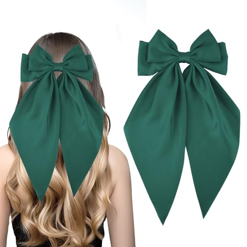 AYNKH 1 Stück solide große Schleife Satin Haarspange Damen Große Schleife Haarspangen Schleife Französische Haarspangen mit langem Band für Frauen Mädchen für den täglichen Anzug, Performance Ball, von AYNKH
