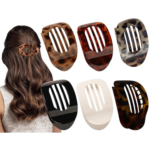 AYNKH 6 Stück Haarklammern für Damen Flache Haarklammer Groß Haarspange Flat Claw Clip für Mädchen Frauen Dickes Dünnes Haar von AYNKH