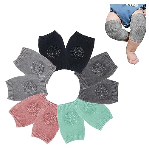 AYNKH Baby Krabbeln Anti-Rutsch-Knieschoner 5 Paar Säuglingsknieschoner Unisex Baby Knieschützer Einstellbare Elastische Beinlinge Multicolor von AYNKH
