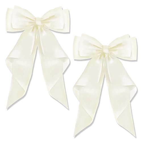 AYNKH Haarspangen mit großer Schleife und langem seidigem Satin, einfarbig, französische Haarspange, schlichtes Accessoire für Damen und Mädchen, 2 Stück von AYNKH
