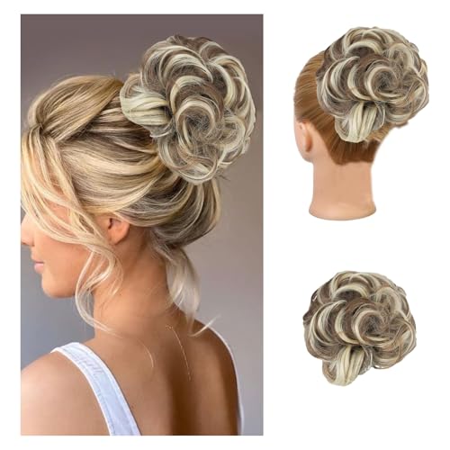 AYNKH Haarteil Mit Gummiband, Haarband Gewellt Lockiges Haarknoten Messy Bun Synthetisch Haarverlängerung Pferdeschwanz Haarteile für Damen Mädchen Pferdeschwanz von AYNKH