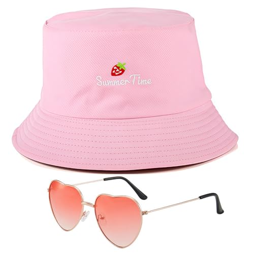 AYNKH Reversible Unisex Hut mit Breiter Krempe und Sonnenbrille für Männer Frauen Outdoor Sommer Strand Reisen von AYNKH