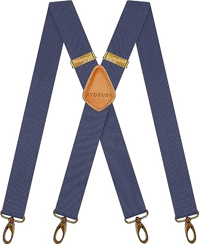 AYOSUSH Vintage Strapshalter für Herren 4 Karabinerhaken für Gürtelschlaufen verstellbar X Rücken - Blau - Einheitsgröße von AYOSUSH