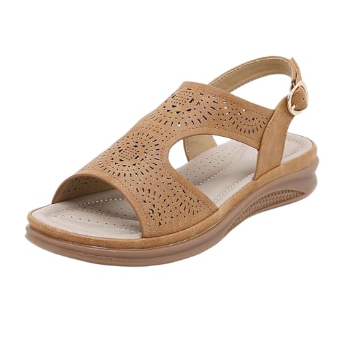 AYOrpeg Sandalen Damen Flache Orthopädische Sandaletten Mit Fussbett Frauen Schuhe Sommerschuhe Elegant lässige Wandersandalen(Gelb,41 AYOrpeg Sandalen Damen Flache Orthopädische Sandaletten Mit Fussbett Frauen Schuhe Sommerschuhe Elegant lässige Wandersandalen(Gelb,41 von AYOrpeg