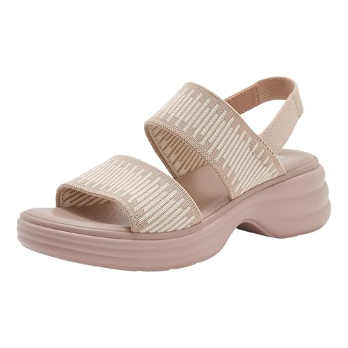 AYOrpeg Sandalen Damen Outdoor Orthopädische Sandalen Bequeme Stricken Leichte Turnschuhe Rutschfeste Open Toe Wedges Strand im Freien Dicke Boden(Khaki,37 AYOrpeg Sandalen Damen Outdoor Orthopädische Sandalen Bequeme Stricken Leichte Turnschuhe Rutschfeste Open Toe Wedges Strand im Freien Dicke Boden(Khaki,37 von AYOrpeg
