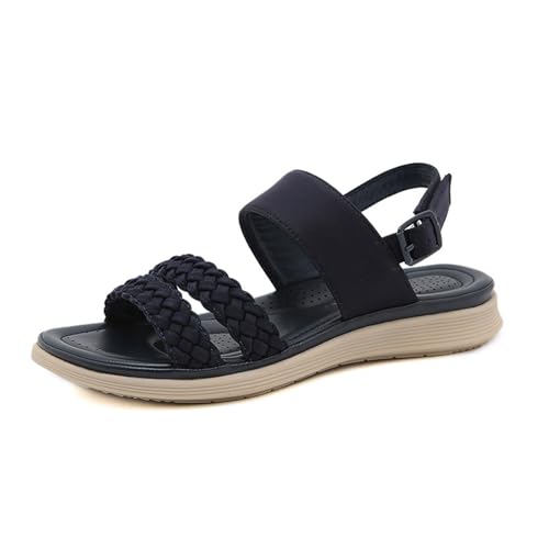 AYOrpeg Sandalen Damen Plateau Schlappen Mit Fußbett Sommerschuhe Barfuss Offene Schuhe Elegant Bequeme Plateau Outdoor Slingback Abendschuhe（Blau,42 von AYOrpeg
