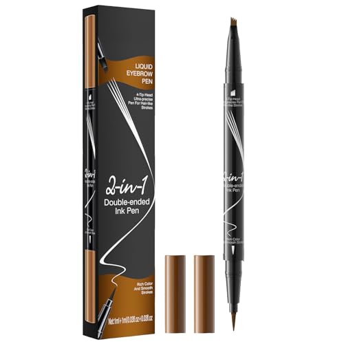 Microblading Augenbrauenstift 2-in-1 Augenbrauenstift mit gebogener Spitze präziser Bürstenspitze für natürlich Augenbrauen (01) von AYOrpeg