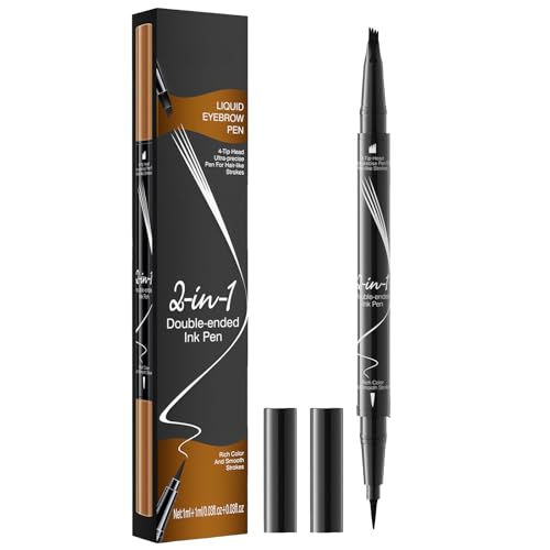 Microblading Augenbrauenstift 2-in-1 Augenbrauenstift mit gebogener Spitze präziser Bürstenspitze für natürlich Augenbrauen (04) von AYOrpeg