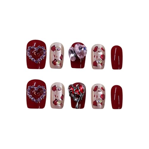 10 Stück Cats Eye Press On Nails Rötung Künstliche Nägel Künstliche Acrylnägel Kleber Auf Den Nägeln Stick On Nails Für Frauen Mädchen von AYPOHU