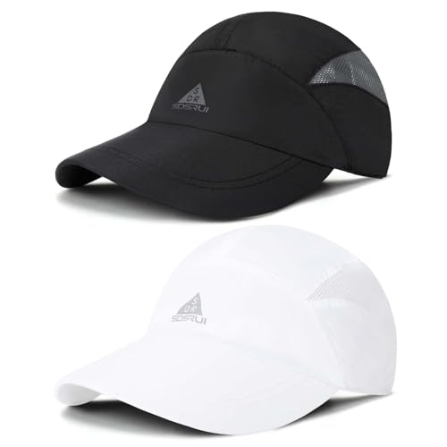 AYPOW 2 Pcs Atmungsaktiv Baseballkappe Herren Damen Baseball Cap, Leichte Schnelltrocknend Basecap Running Caps, Verstellbar Draußen Kappen Sonnenhut Golff Tennis Cappy Unisex Sommer Hat von AYPOW