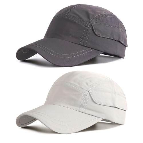AYPOW 2 Pcs Baseball Cap Herren Damen, Atmungsaktivem Schnelltrocknend Baseballkappen, Leichte Verstellbar Mesh Schildmütze Snapback Caps Sonnenschutz fur Draußen Golff Tennis Laufen Cappy Sommer von AYPOW