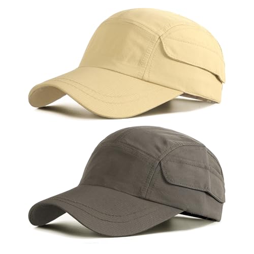 AYPOW 2 Pcs Baseball Cap Herren Damen, Atmungsaktivem Schnelltrocknend Baseballkappen, Leichte Verstellbar Mesh Schildmütze Snapback Caps Sonnenschutz fur Draußen Golff Tennis Laufen Cappy Sommer von AYPOW