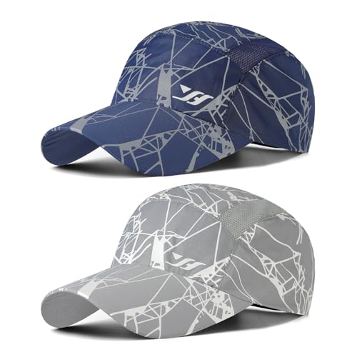 AYPOW 2 Pcs Unisex Schnell Trocknend Atmungsaktiv Baseball Cap Baseballkappe, Lässig Modisches Leichte Faltbare Outdoor Sportmütze Sportkappe, Waschbar Verstellbar Basecap Sonnenhut für Herren Damen von AYPOW
