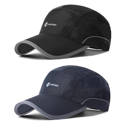 AYPOW 2 Stücke Baseball Cap Herren Damen, Unisex Schnell Trocknend Baseball Cap Baseballkappe, Verstellbar Schnelltrocknend Leichte Sonnenschutz Baseball Caps Für Herren Running Tennis Golf von AYPOW