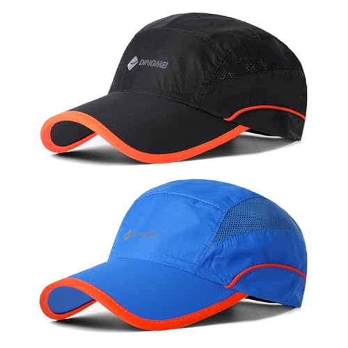 AYPOW 2 Stücke Baseball Cap Herren Damen, Unisex Schnell Trocknend Baseball Cap Baseballkappe, Verstellbar Schnelltrocknend Leichte Sonnenschutz Baseball Caps Für Herren Running Tennis Golf von AYPOW