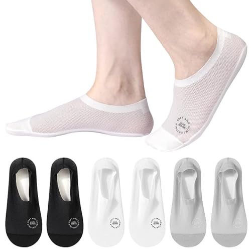 AYPOW 6 Paar Damen No Show Nylon Socken Füßlinge, Großflächiges Netz Ultra Atmungsaktive Eisseide Lässige Söckchen Unsichtbare Socken, Rutschfeste Baumwollboden Sneaker Socken für flache Schuhe Loafer von AYPOW